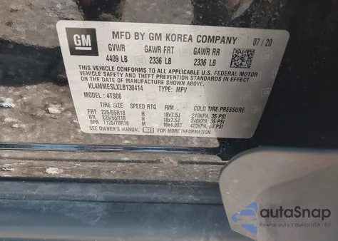 2020 Buick Encore Gx Awd Select from USA, damaged, VIN KL4MMESLXLB130414